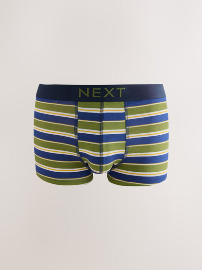 Dsiney Kidz - Green/Blue Stripe 5 Pack Hipster Cotton Rich Boxers image 4