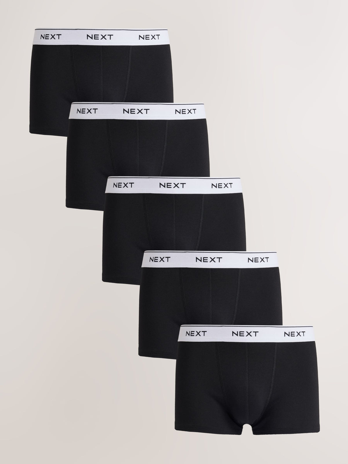 Dsiney Kidz - Black White Waistband Hipster Cotton Rich Boxers 5 Pack image 1