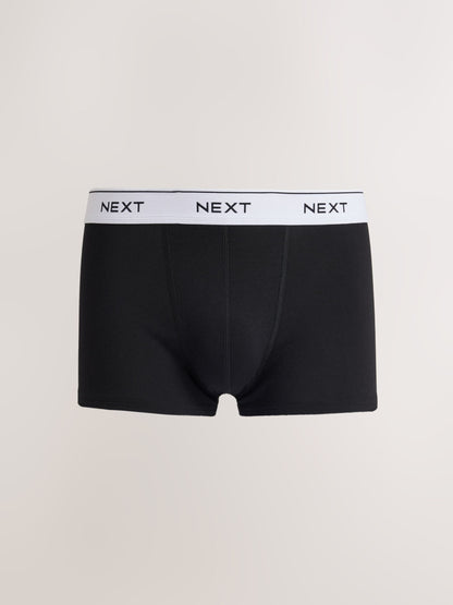 Dsiney Kidz - Black White Waistband Hipster Cotton Rich Boxers 5 Pack image 2
