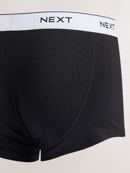 Dsiney Kidz - Black White Waistband Hipster Cotton Rich Boxers 5 Pack image 3