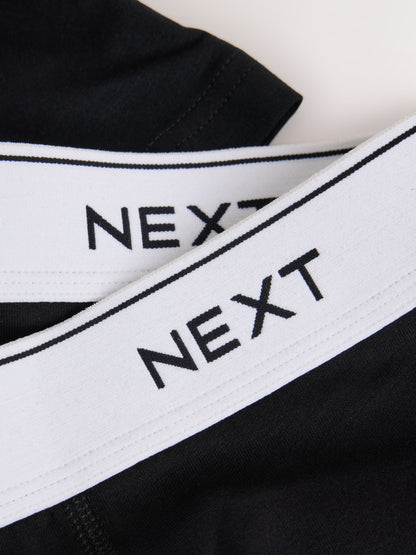 Dsiney Kidz - Black White Waistband Hipster Cotton Rich Boxers 5 Pack image 4
