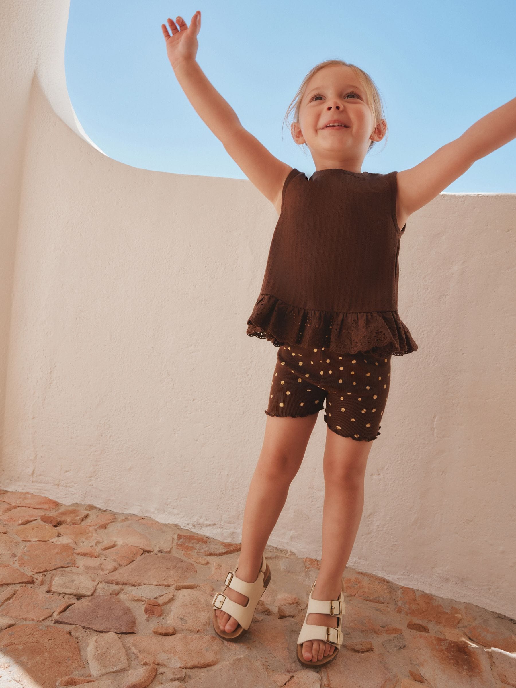 Brown Broderie Vest and Shorts Set (3mths-7yrs) image 6