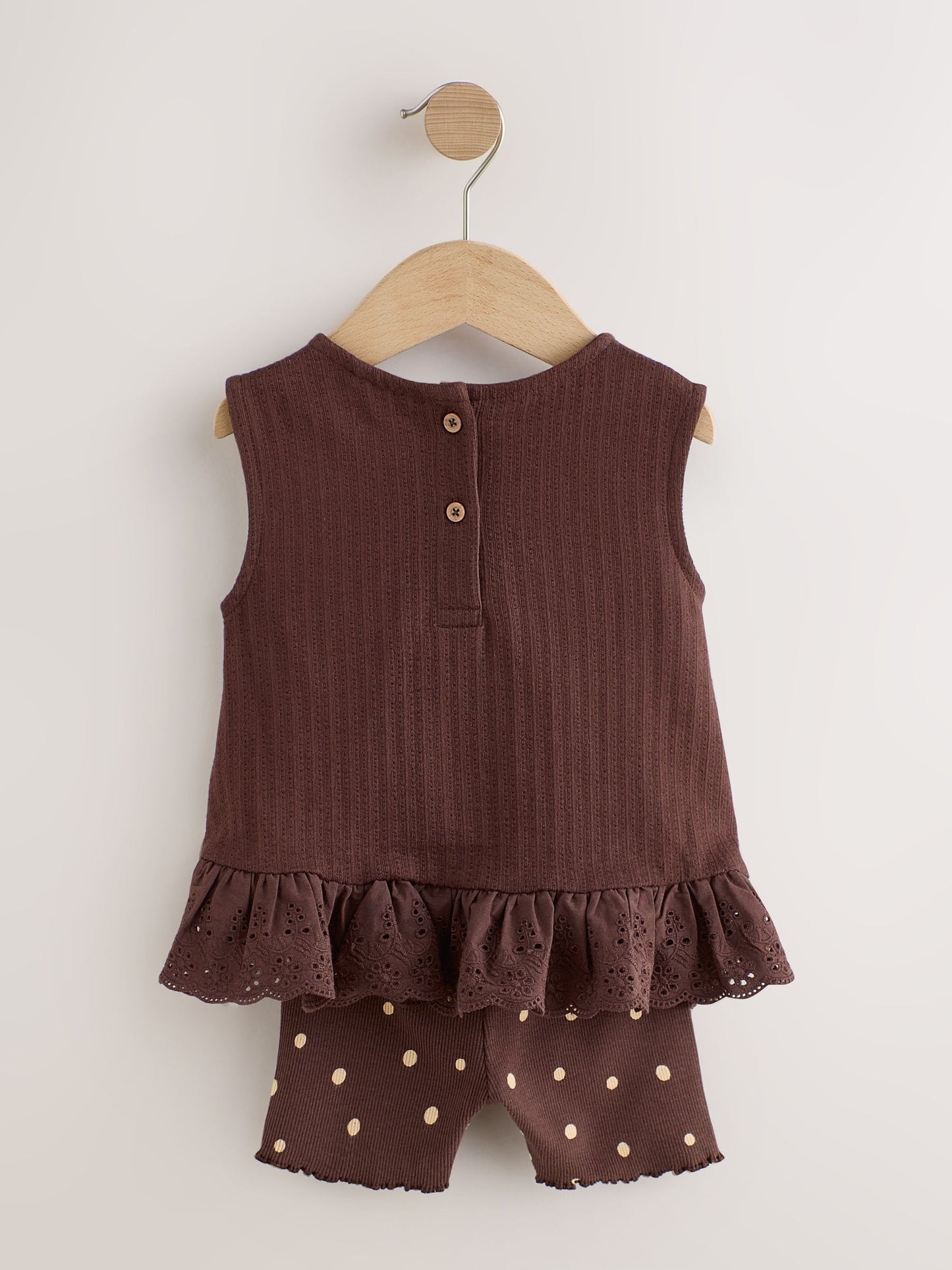 Brown Broderie Vest and Shorts Set (3mths-7yrs) image 6