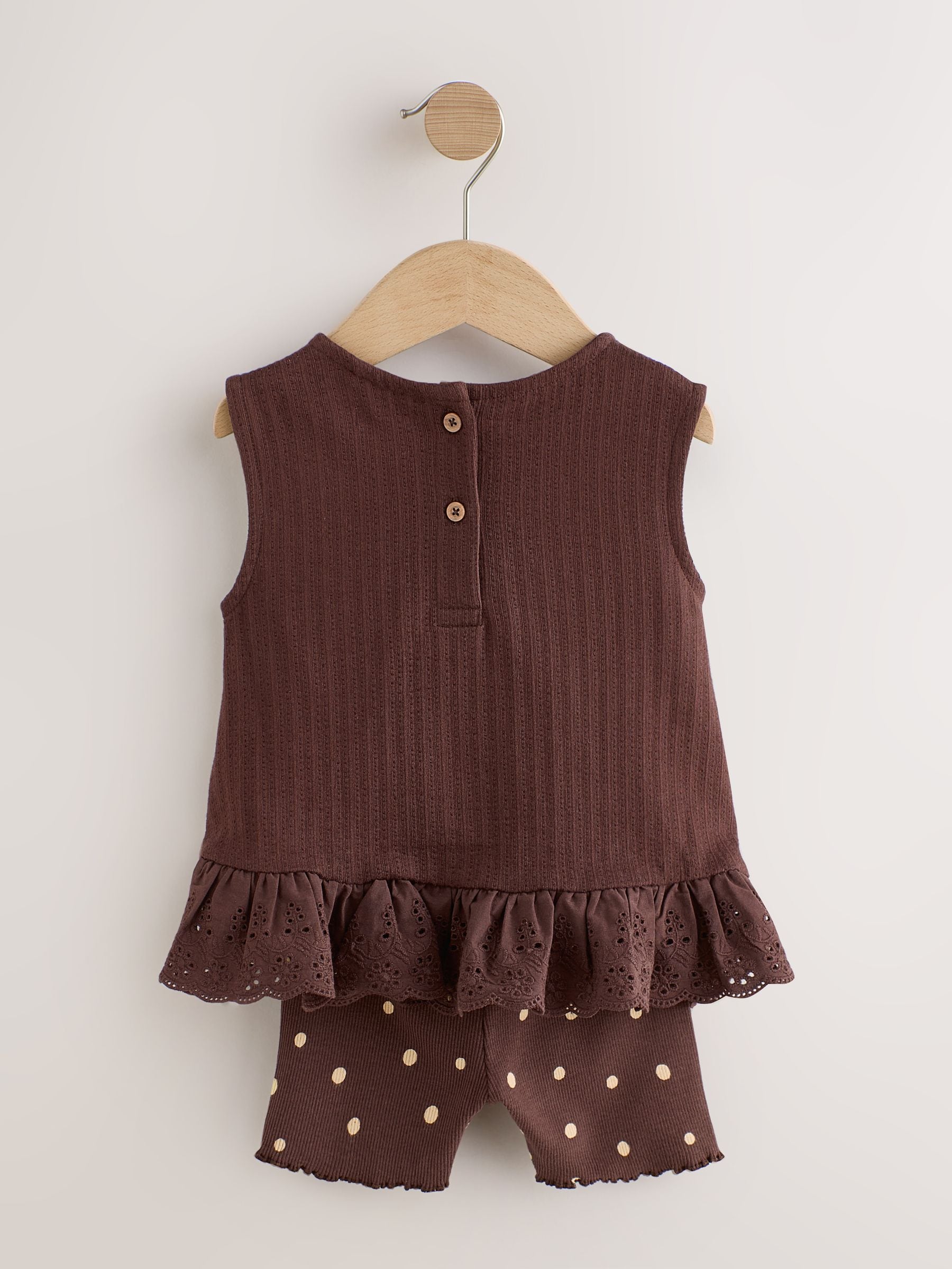Brown Broderie Vest and Shorts Set (3mths-7yrs) image 6