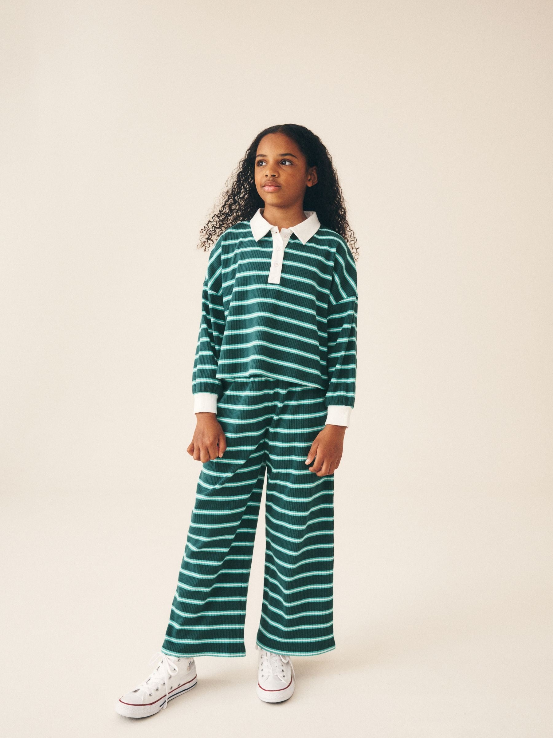 Dsiney Kidz - Green Rugby Top And Wide Leg Trousers Set (3-16yrs) image 1