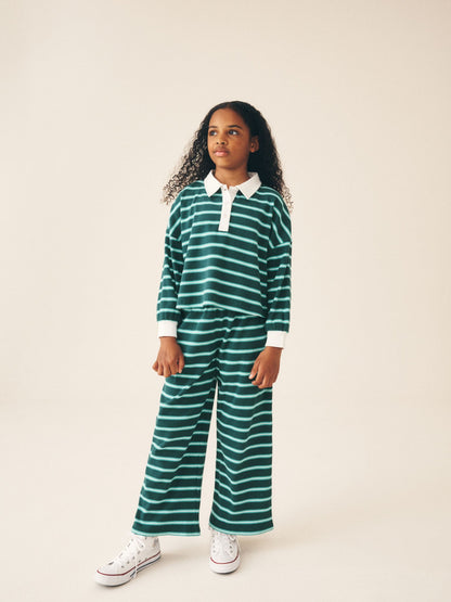 Dsiney Kidz - Green Rugby Top And Wide Leg Trousers Set (3-16yrs) image 1