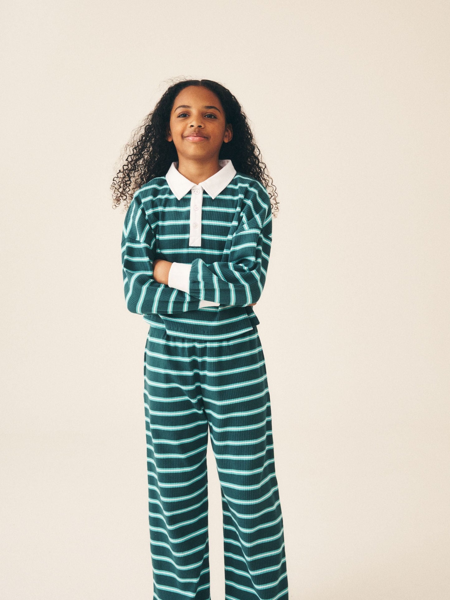 Dsiney Kidz - Green Rugby Top And Wide Leg Trousers Set (3-16yrs) image 2