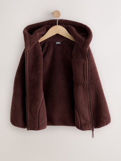 Dsiney Kidz - Chocolate Brown Zip Up Hooded Fleece Jacket (3-16yrs) image 2