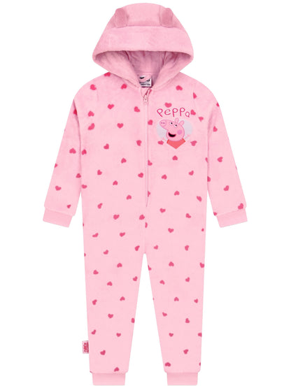 Character Pink Peppa Pig Heart All-In-One Fleece - image 1