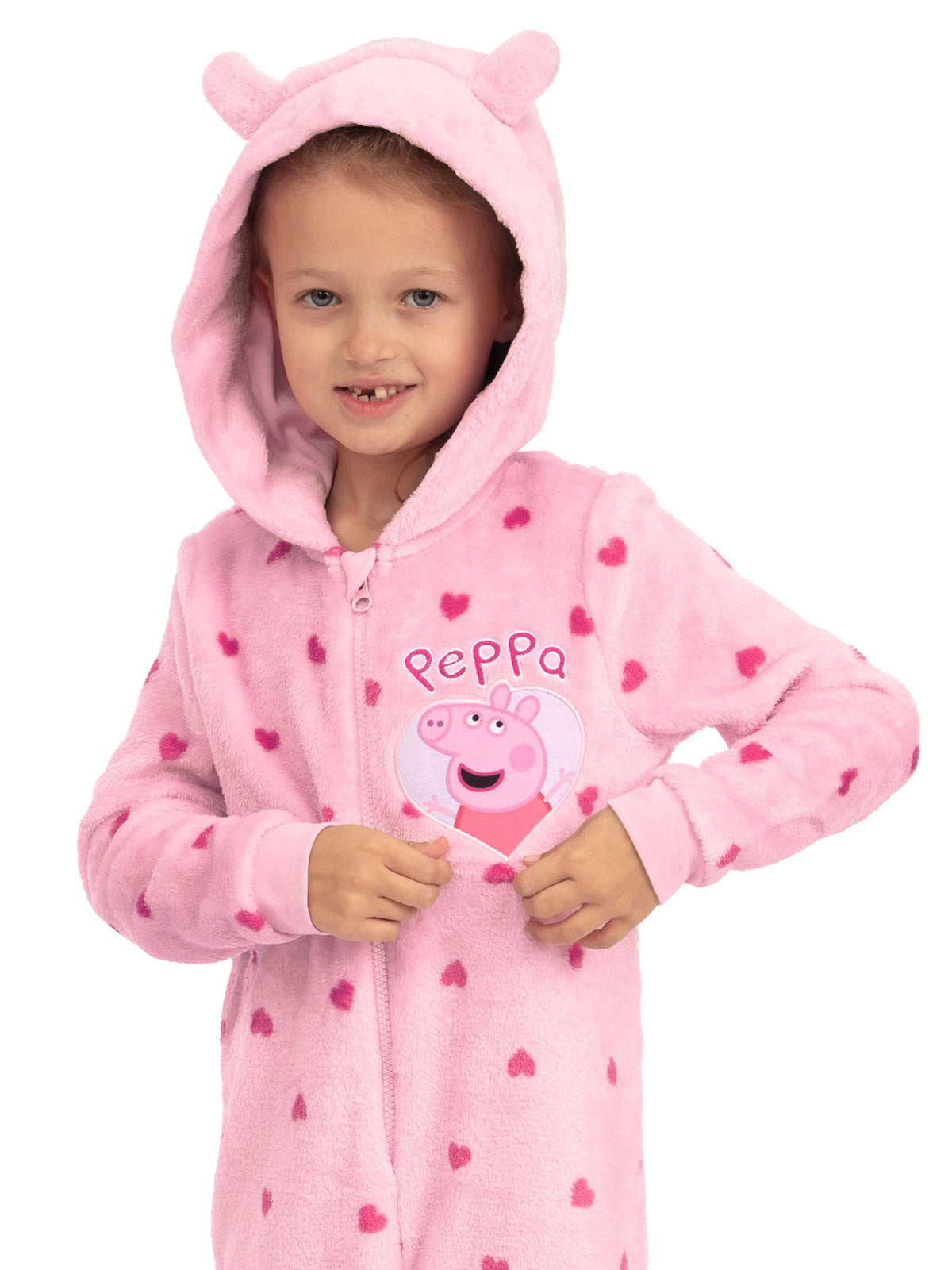 Character Pink Peppa Pig Heart All-In-One Fleece - image 5