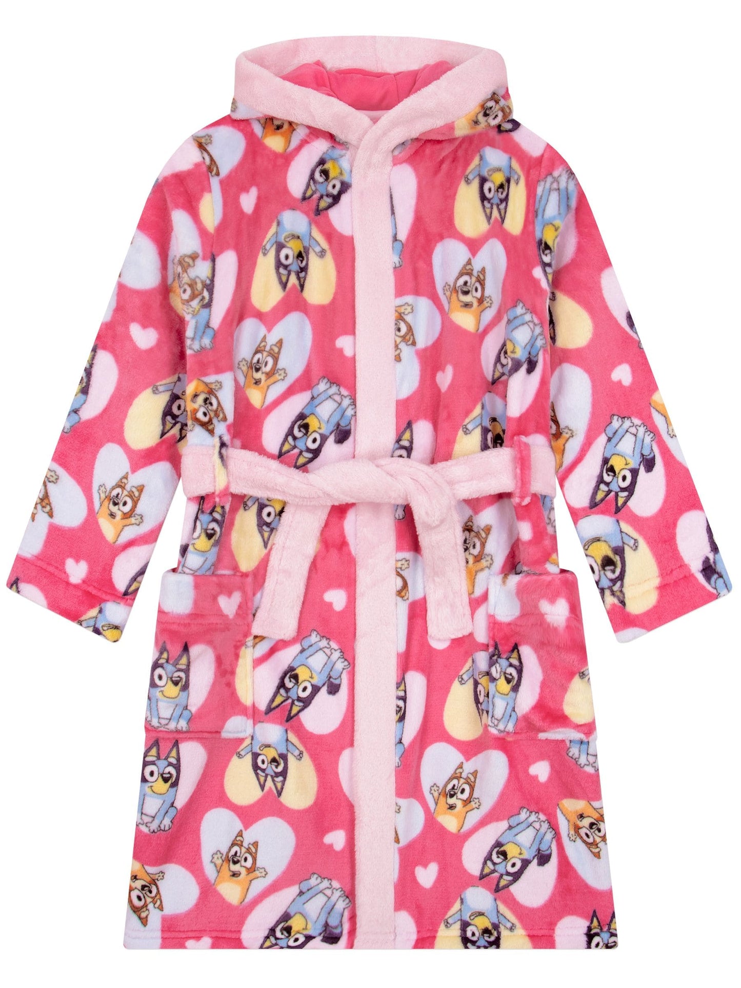 Character Pink Bluey And Bingo Hearts Dressing Gown image 1