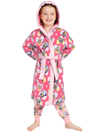 Character Pink Bluey And Bingo Hearts Dressing Gown image 4