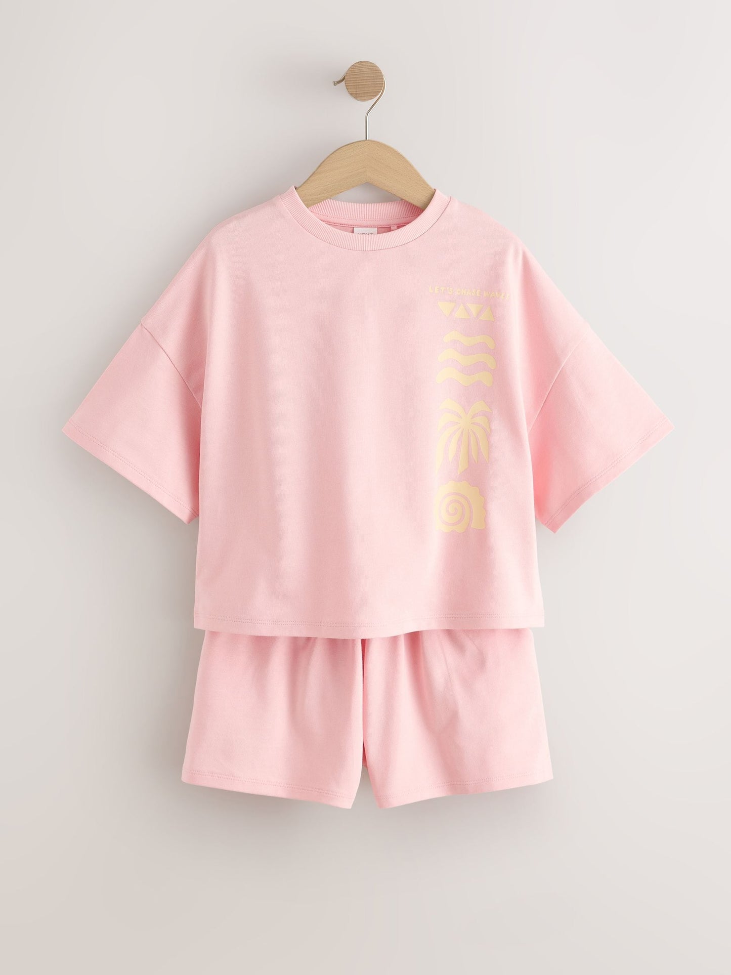 Pink/Yellow Palm Heavyweight T-Shirt and Shorts Set (3-16yrs) image 6