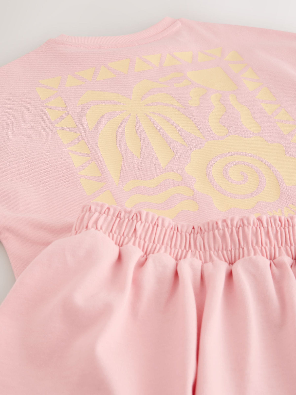 Dsiney Kidz - Pink/Yellow Palm Heavyweight T-Shirt and Shorts Set (3-16yrs) image 9