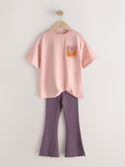 Dsiney Kidz - Pink Graphic T-Shirt and Kick Flare Set (3-16yrs) image 6