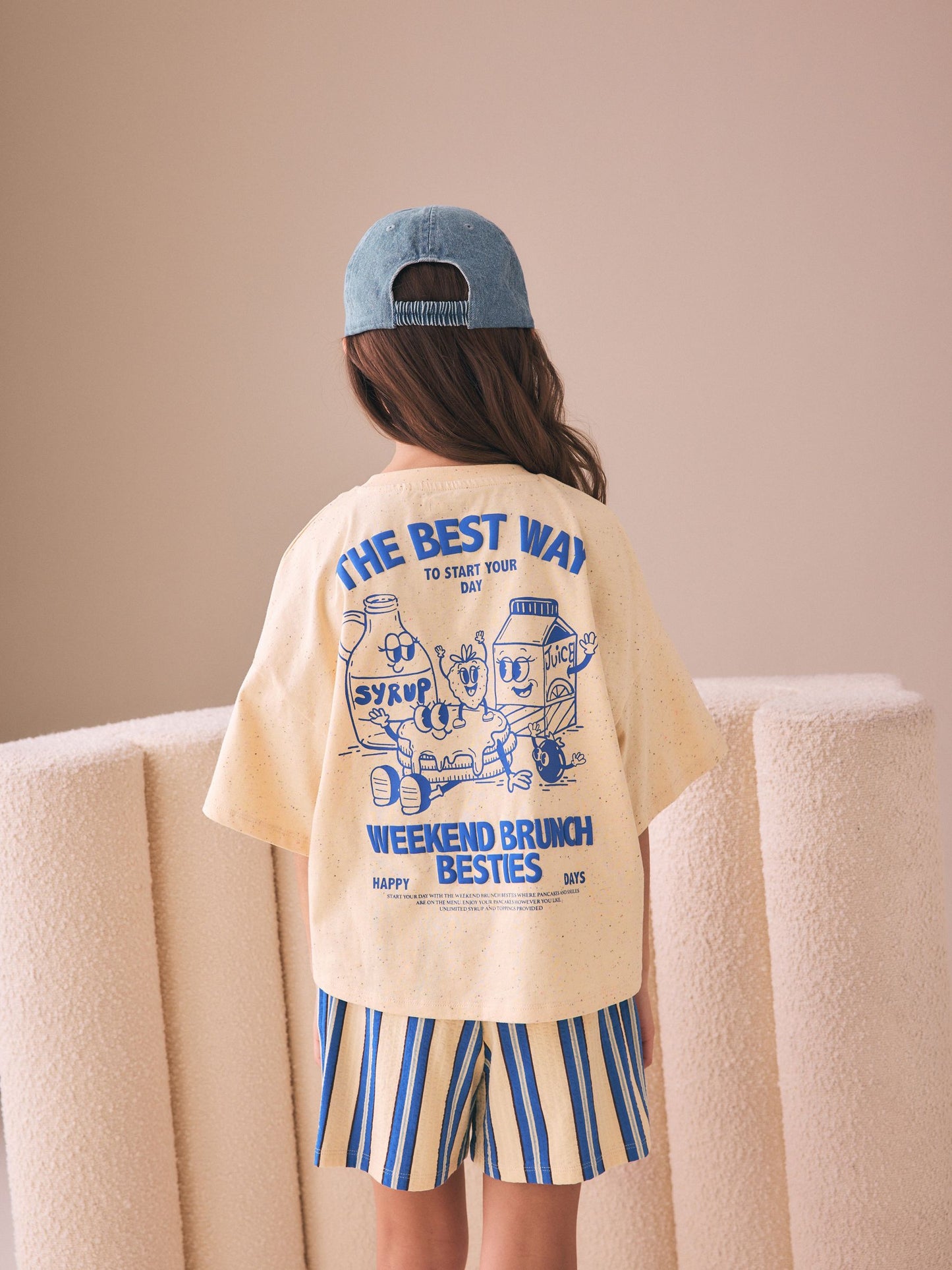 Dsiney Kidz - Yellow/Blue Breakfast Club T-Shirt and Textured Shorts Set (3-16yrs) image 4
