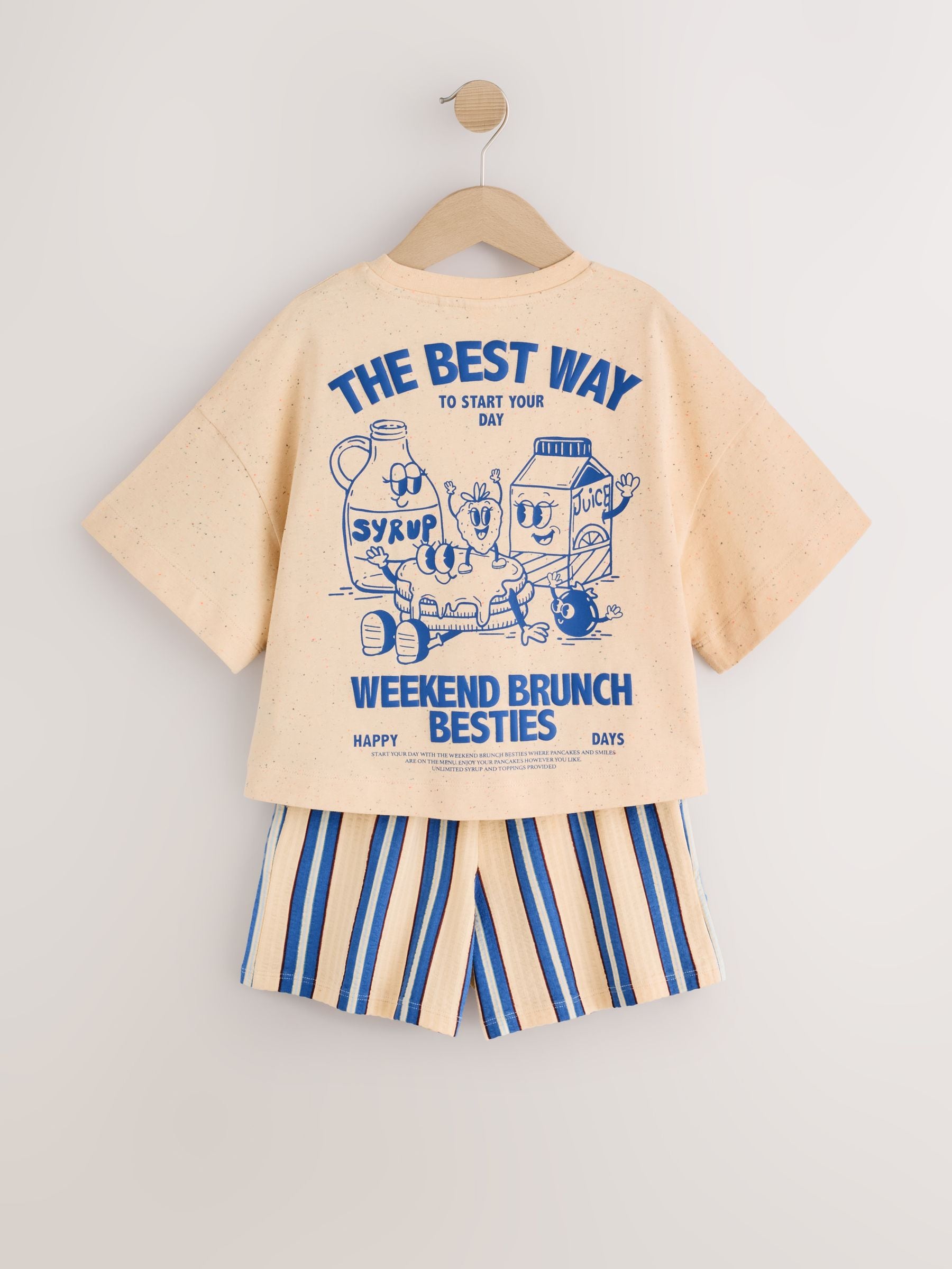 Dsiney Kidz - Yellow/Blue Breakfast Club T-Shirt and Textured Shorts Set (3-16yrs) image 7