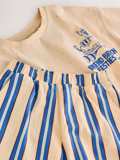 Dsiney Kidz - Yellow/Blue Breakfast Club T-Shirt and Textured Shorts Set (3-16yrs) image 9