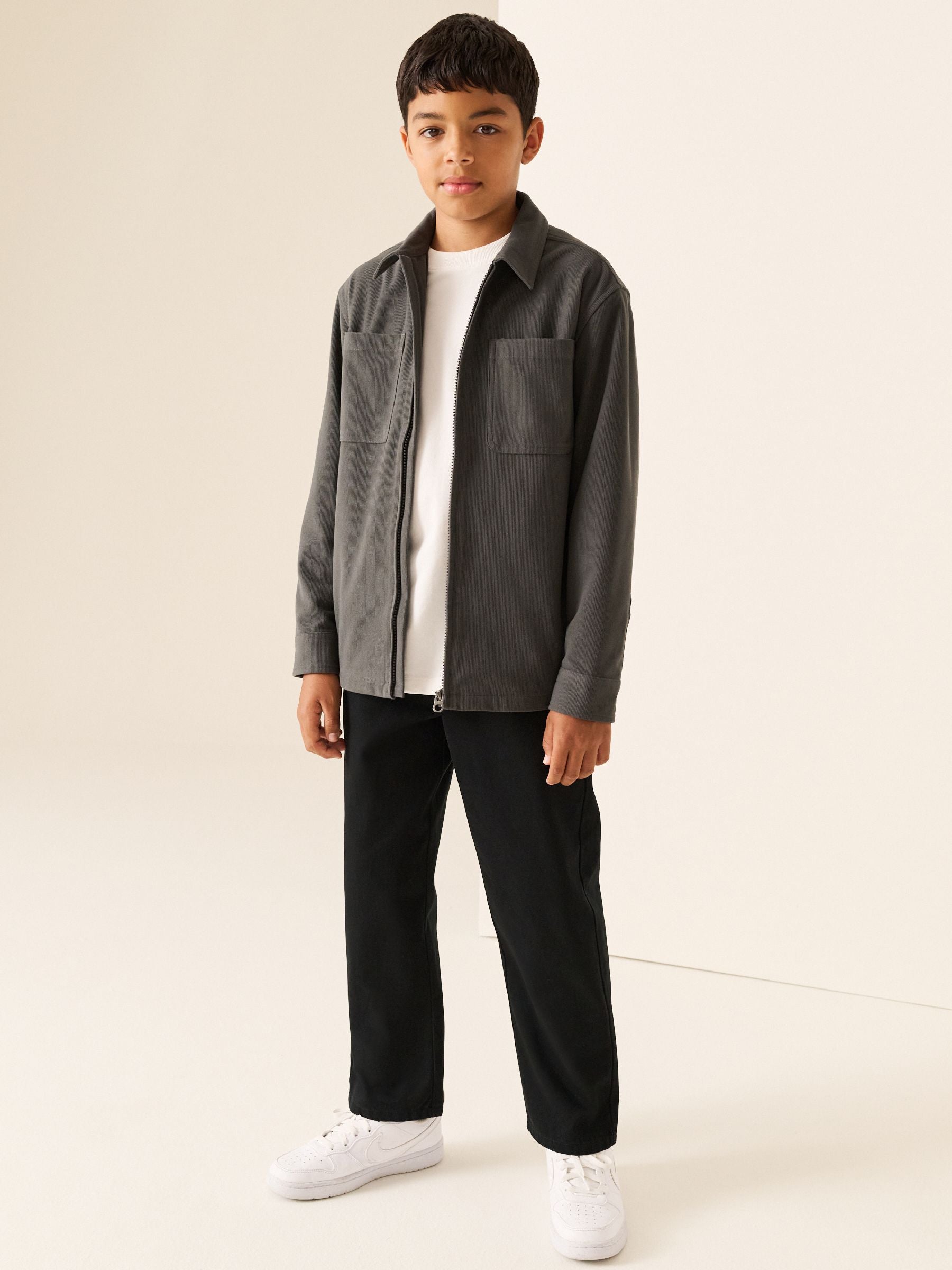 Dsiney Kidz - Charcoal Grey Cord Zip Through Overshirt (3-16yrs) image 2