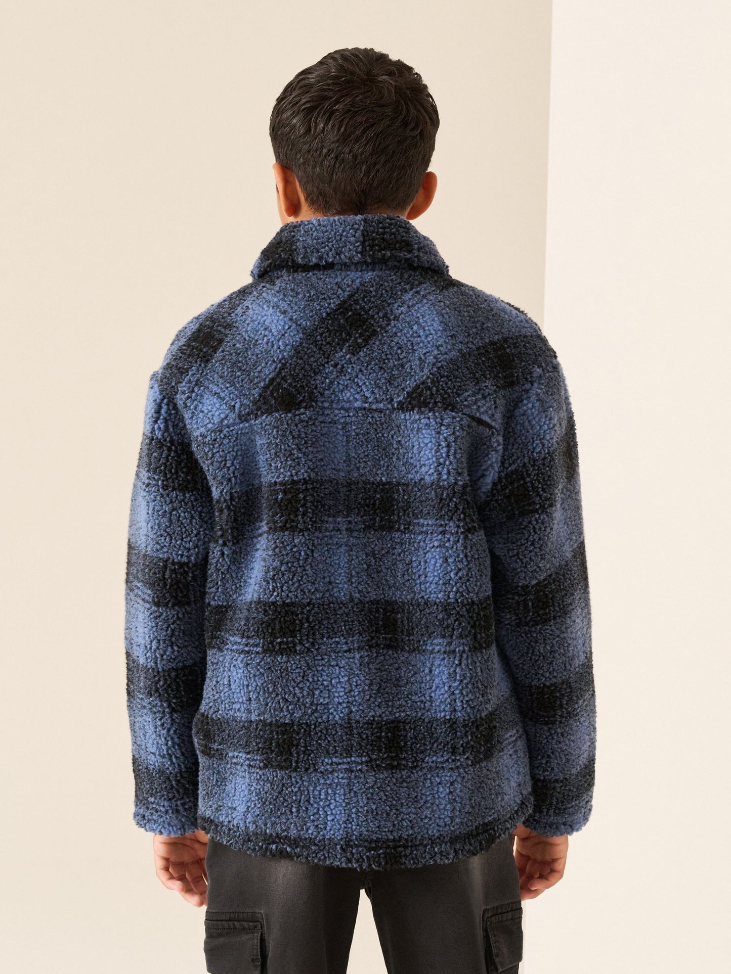 Dsiney Kidz - Blue Check Borg Fleece Shacket (3-16yrs) image 4