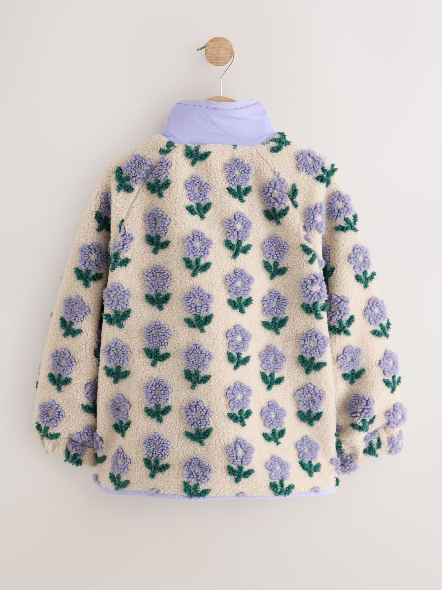 Dsiney Kidz - Blue/Cream Floral Button Up Borg Jacket (3-16yrs) image 6