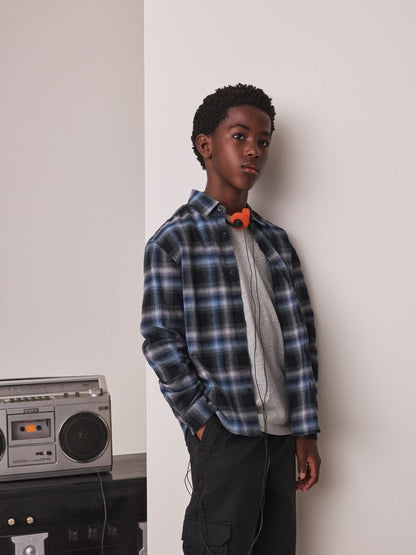 Dsiney Kidz - Blue Check Long Sleeve Check Shirt (3-16yrs) image 1