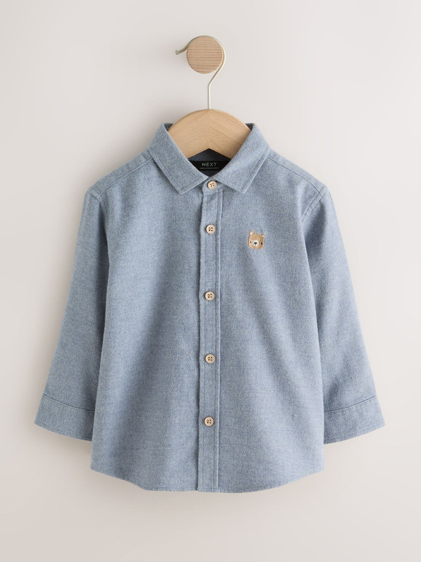 Dsiney Kidz - Blue Bear Long Sleeve Melange Brushed Character Shirt (3mths-7yrs) image 1