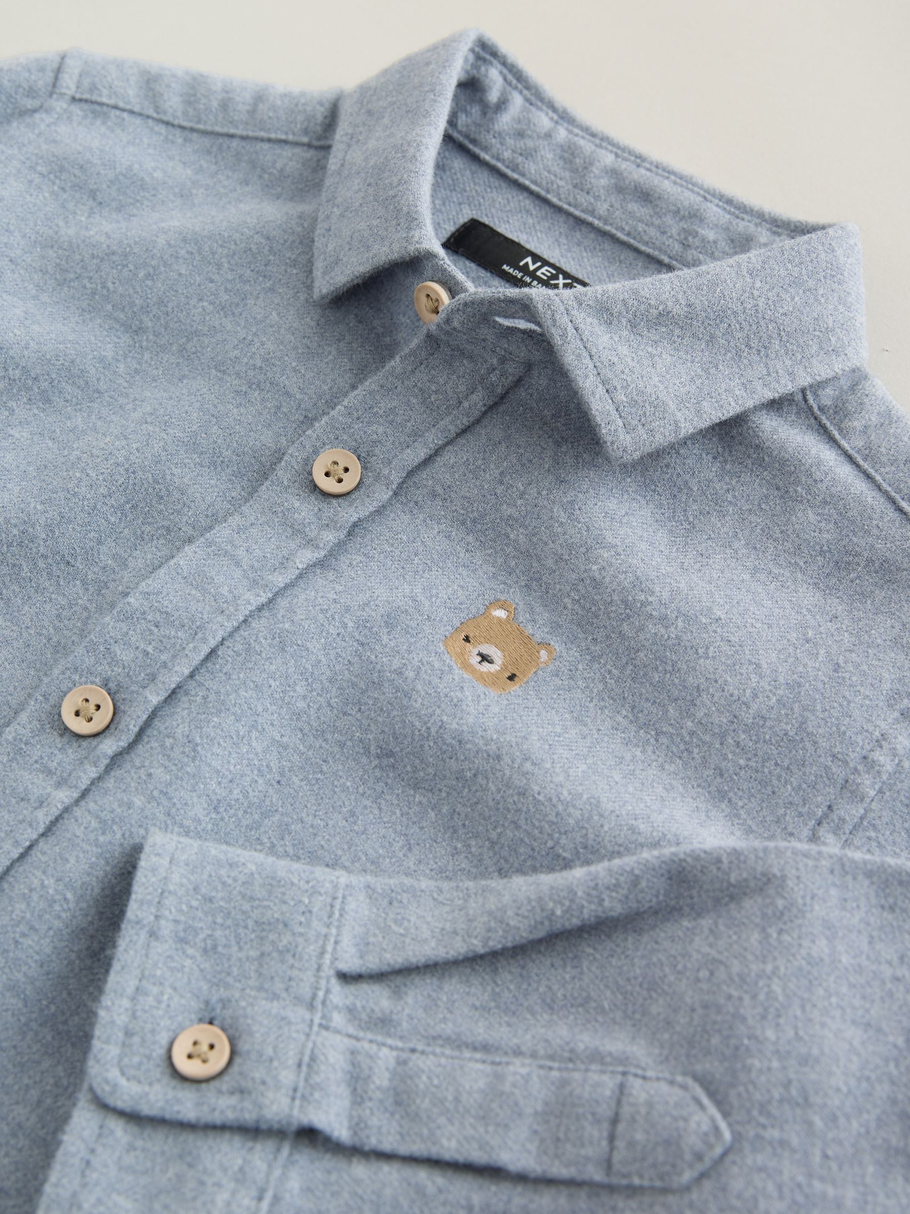 Dsiney Kidz - Blue Bear Long Sleeve Melange Brushed Character Shirt (3mths-7yrs) image 4