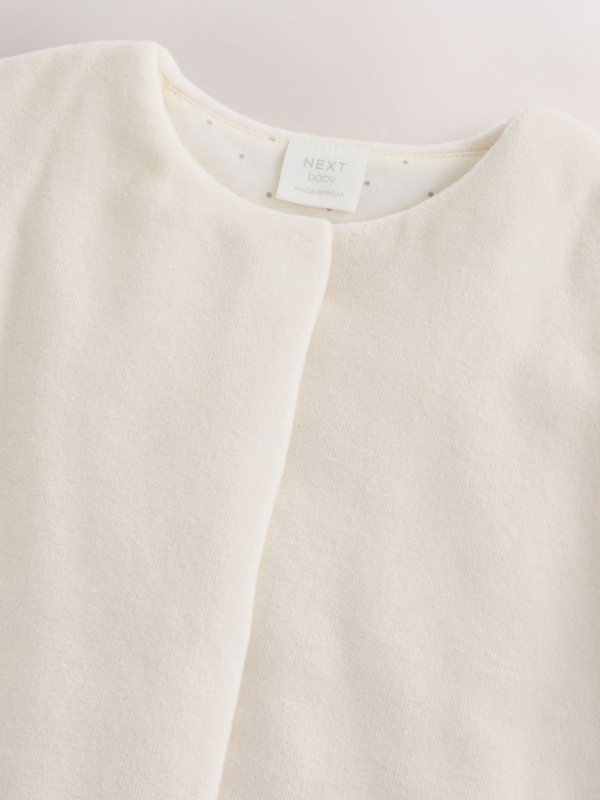 Ecru Velour Popper Through Baby Jacket (0mths-3yrs) - image 3