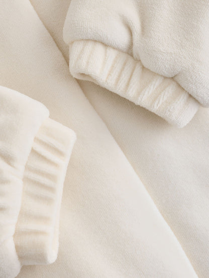 Ecru Velour Popper Through Baby Jacket (0mths-3yrs) - image 4