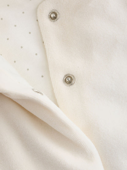 Ecru Velour Popper Through Baby Jacket (0mths-3yrs) - image 5