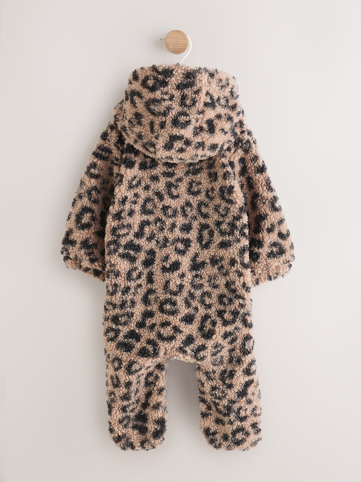 Dsiney Kidz - Brown Leopard Borg Hooded Baby All-In-One (0mths-2yrs) image 2