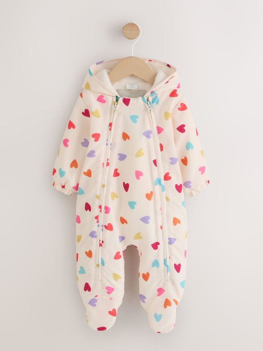 Dsiney Kidz - Multi Coloured Heart All Over Printed Hooded Baby All-In-One (0mths-2yrs) image 1