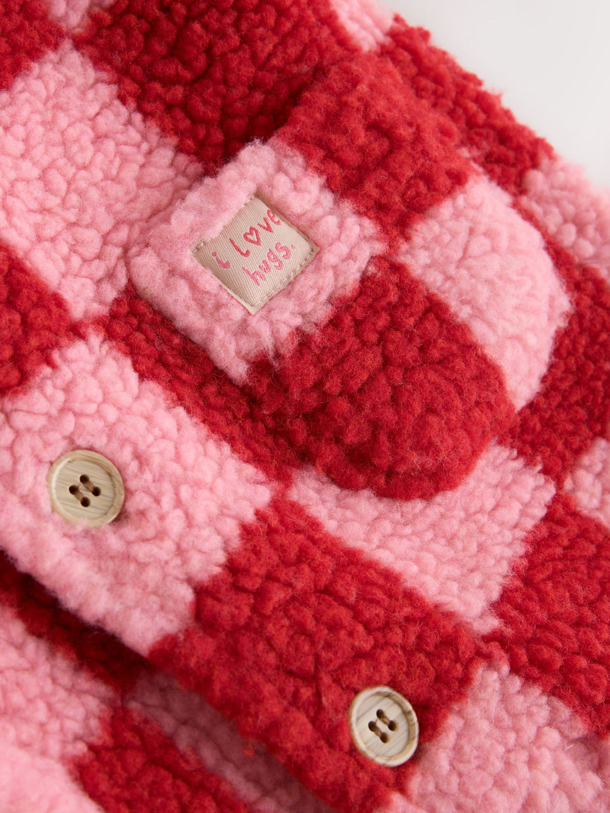 Pink and Red Checkerboard Borg Hooded Baby All-In-One (0mths-2yrs) - image 11