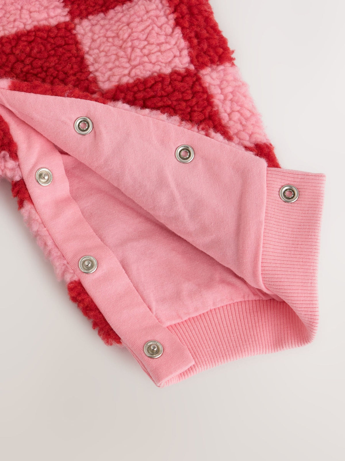 Pink and Red Checkerboard Borg Hooded Baby All-In-One (0mths-2yrs) - image 12