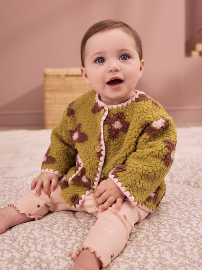 Dsiney Kidz - Citrine Floral Borg Button Through Baby Jacket (0mths-2yrs) image 1