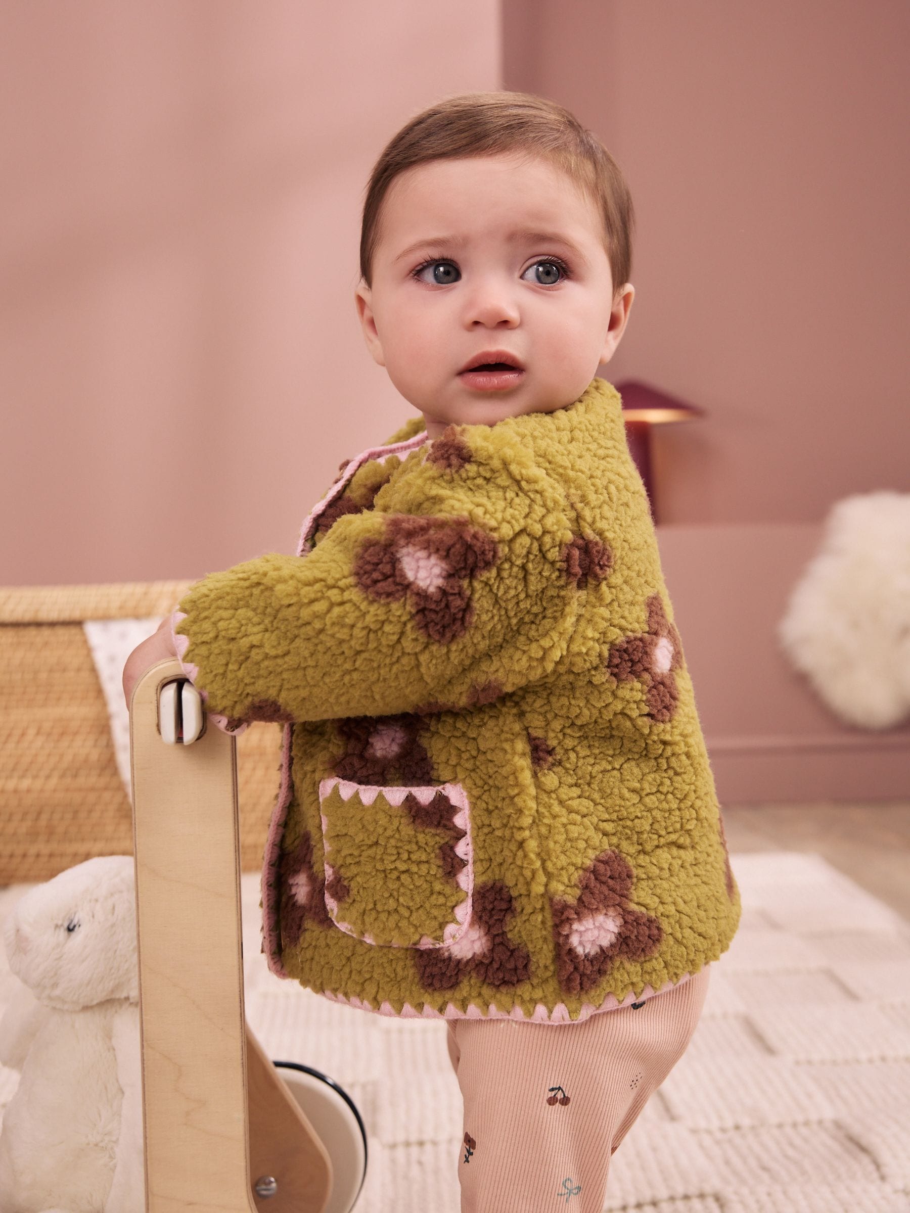 Dsiney Kidz - Citrine Floral Borg Button Through Baby Jacket (0mths-2yrs) image 2