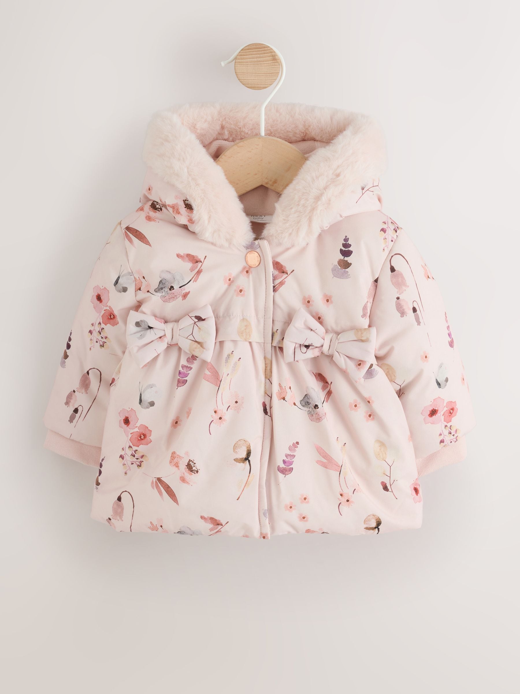 Dsiney Kidz - Watercolour Printed Bow Front Puffer Baby Jacket (0mths-2yrs) image 1