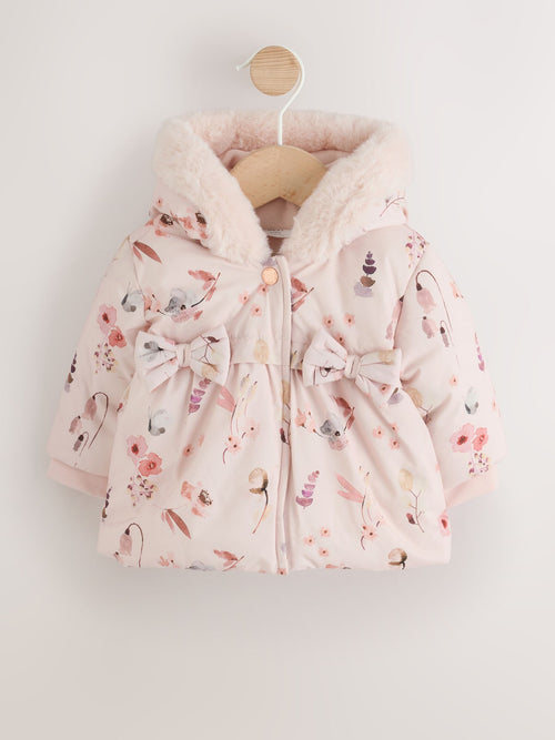 Dsiney Kidz - Watercolour Printed Bow Front Puffer Baby Jacket (0mths-2yrs) image 1