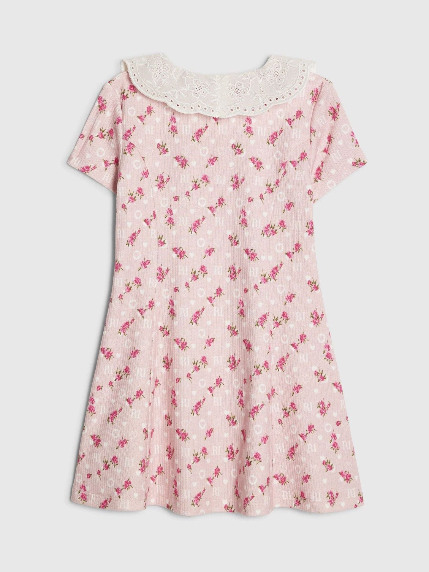 River Island Pink Floral Collar Flare Dress image 2