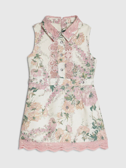 Dsiney Kidz - River Island Pink Floral Lace Collar Dress image 1