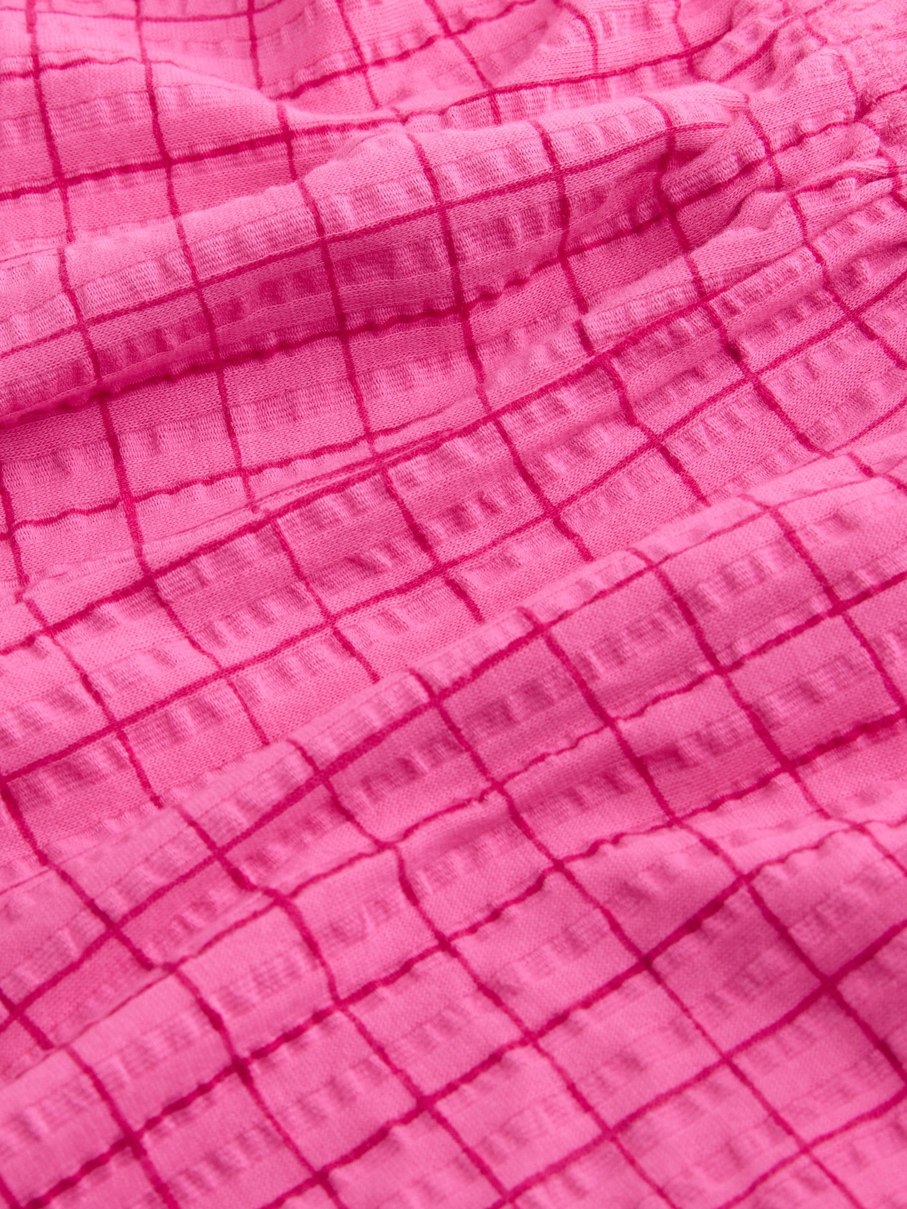 Pink Check Textured Wide Leg Trousers (3mths-7yrs) image 7