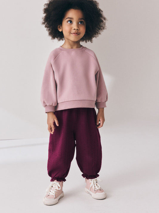 Purple Textured Bloomer Trousers (3mths-7yrs) image 2