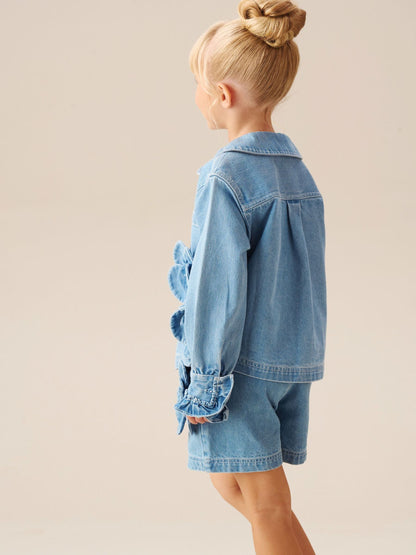 Dsiney Kidz - Angel & Rocket Blue Eden 3D Flower Denim Shirt image 4