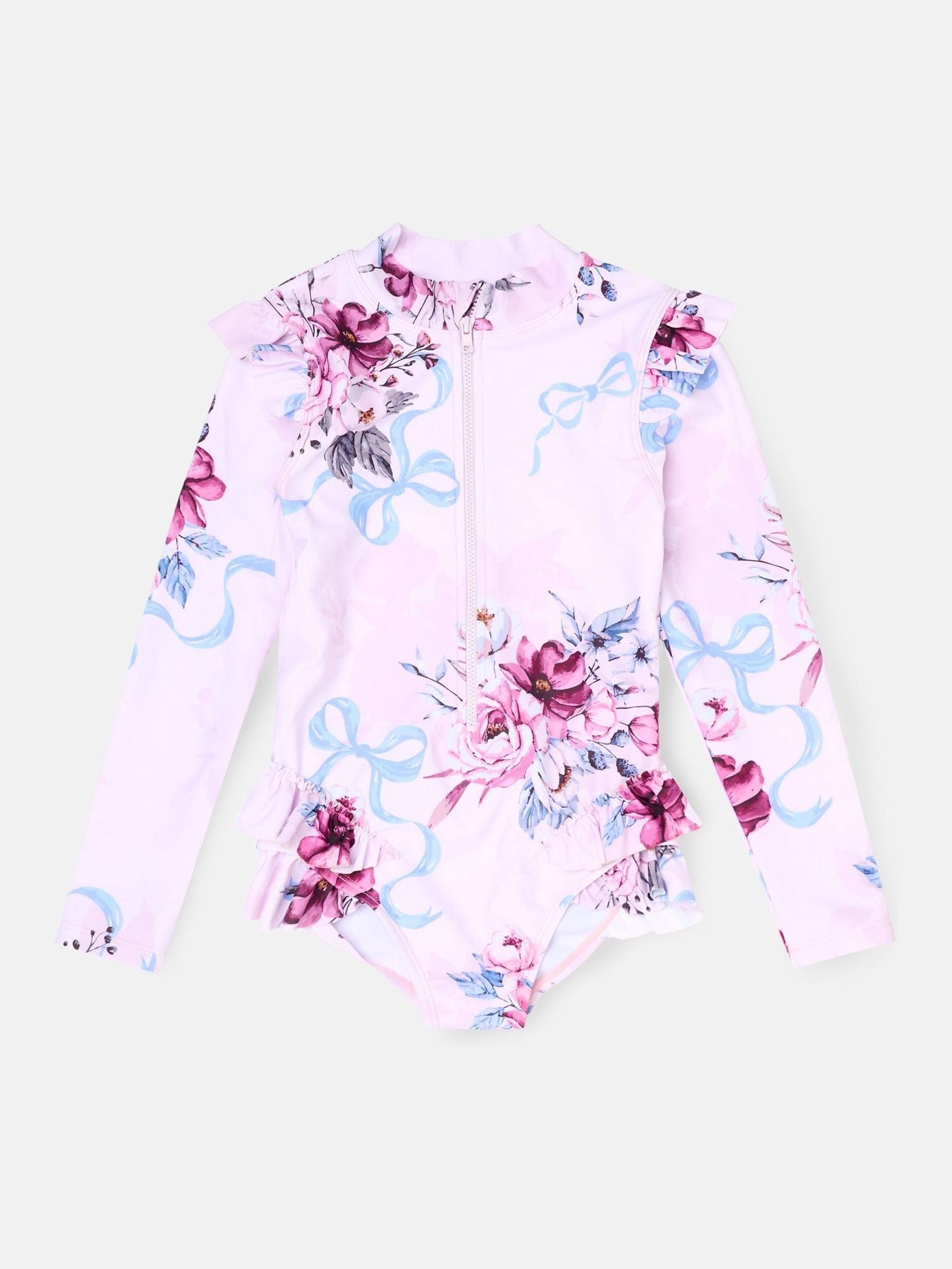 Dsiney Kidz - Angel & Rocket Pink Pearl Floral Sunsafe Long Sleeve Swimsuit image 3