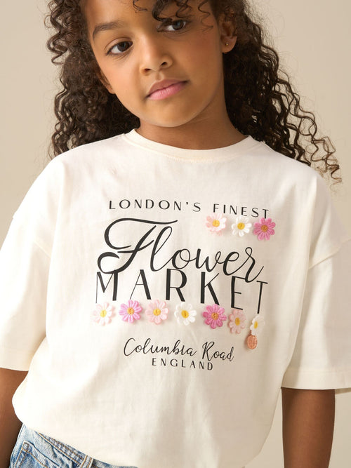 Dsiney Kidz - Angel & Rocket White Annie Flower Market T-Shirt image 1