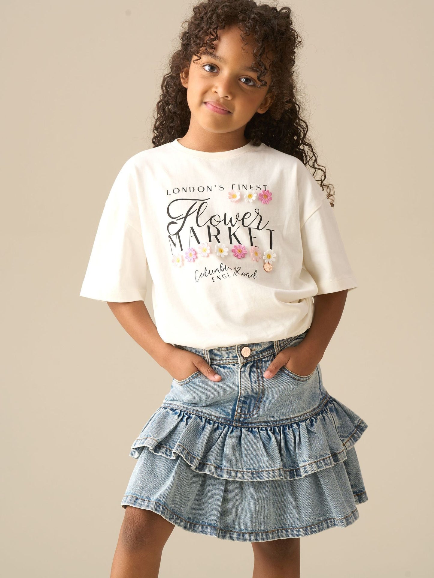 Dsiney Kidz - Angel & Rocket White Annie Flower Market T-Shirt image 2