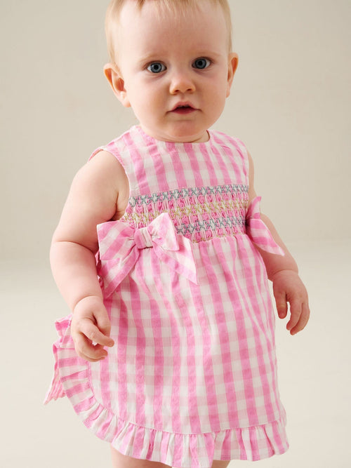 Dsiney Kidz - Angel & Rocket Pink Percy Gingham Frill And Bloomer Dress image 1