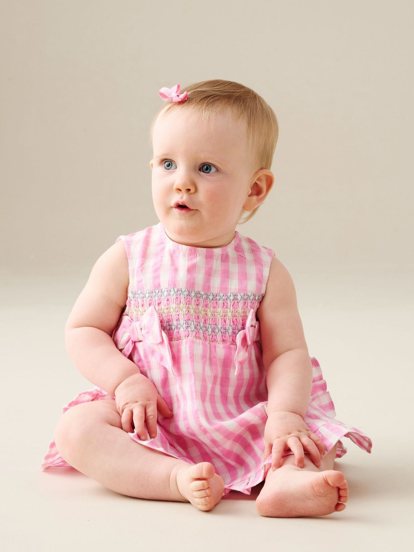 Angel & Rocket Pink Percy Gingham Frill And Bloomer Dress image 5