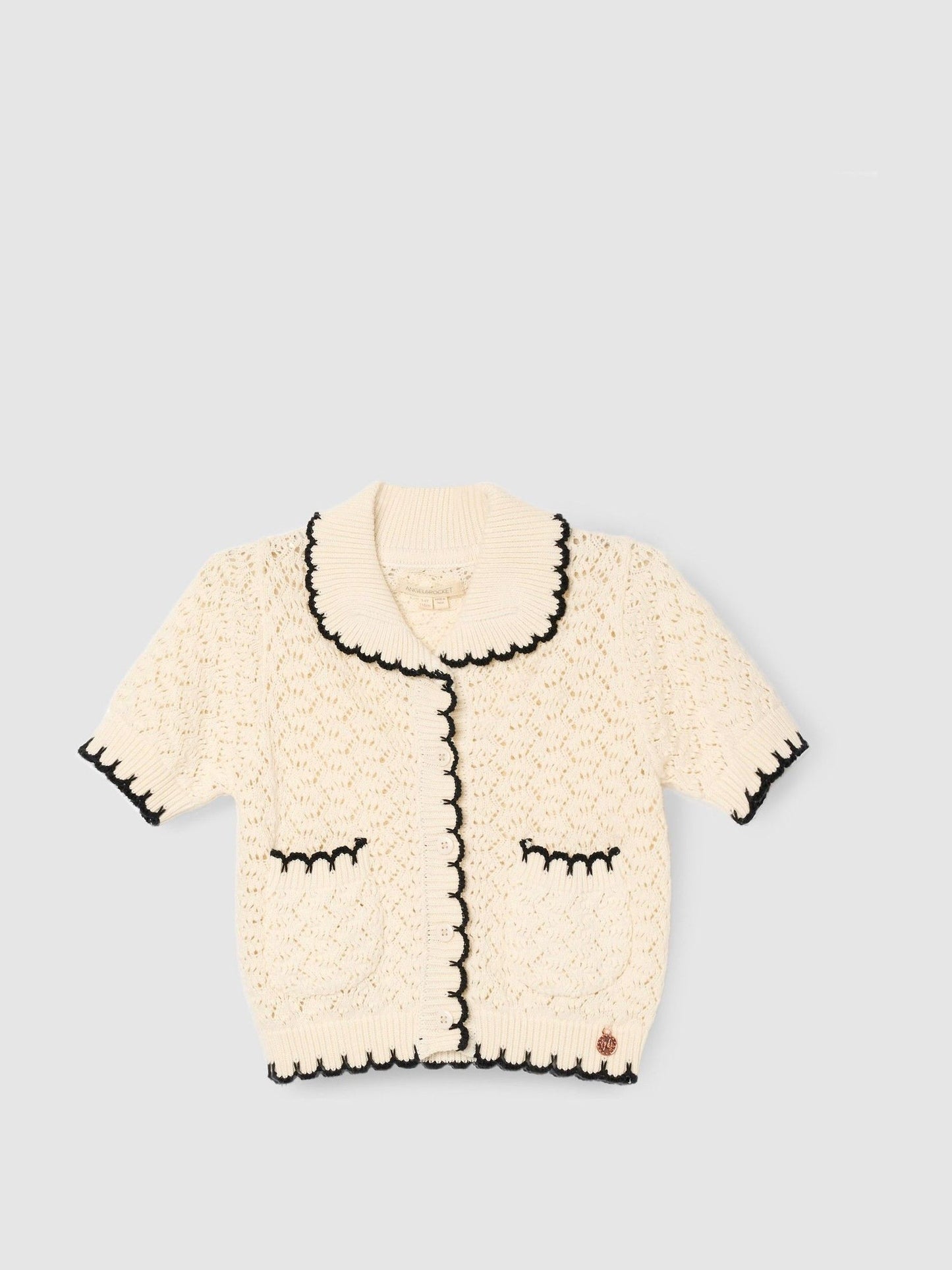 Dsiney Kidz - Angel & Rocket White Penny Frill Detail Short Sleeve Cardigan image 5